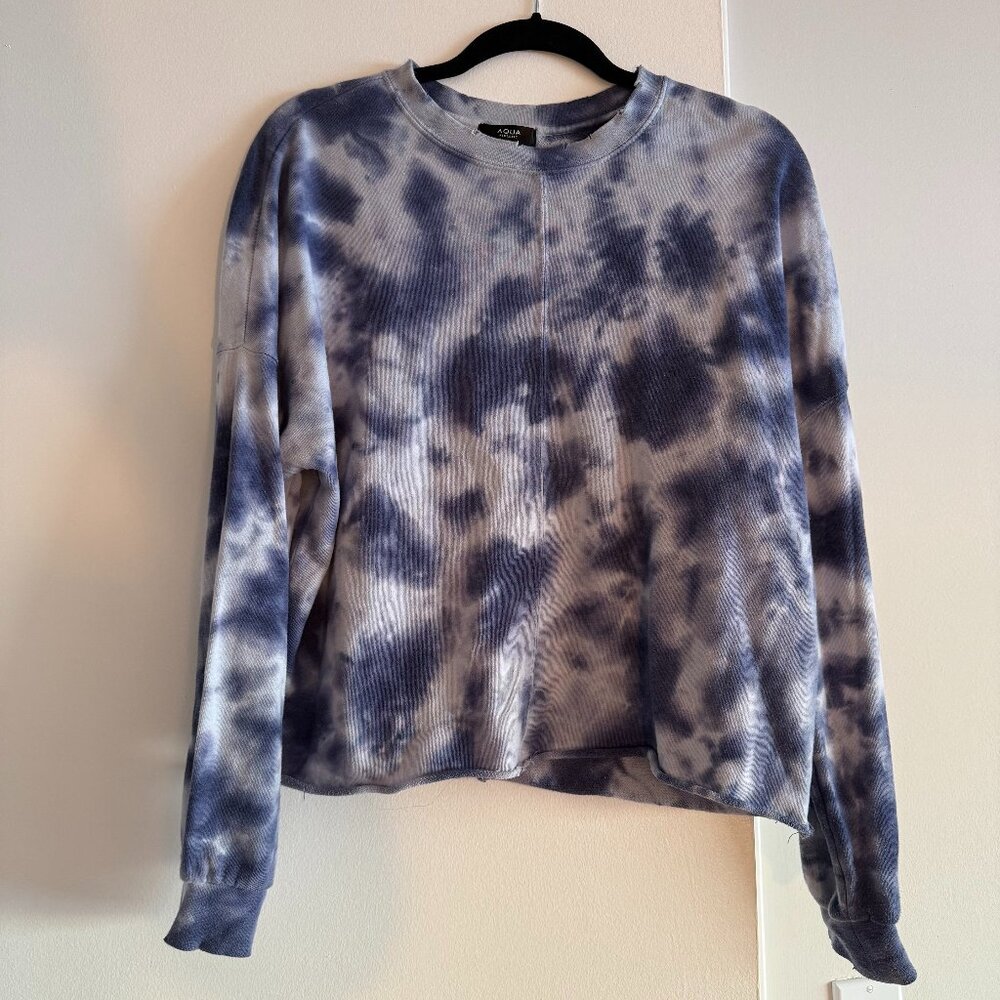 AQUA Tie Dye Cropped Sweatshirt